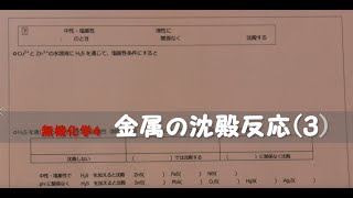 無機化学　金属４　　　　　金属の沈殿反応　(3)硫化物イオン