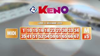 Tirage du midi Keno® du 23 décembre 2024 - Résultat officiel - FDJ