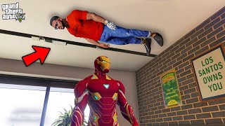 Franklin \u0026 Shinchan Hide Inside His House Wall From Ironman In Gta 5 in Telugu | #gta5