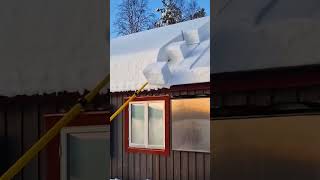 Process of snow removal from the roof