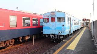 【平日の朝夕のみ】水島臨海鉄道 2両編成同士の列車交換　西富井駅にて