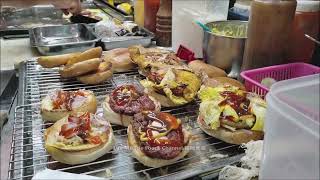 鸡鱼肉香肠蛋汉堡包槟城塔都丁宜街头美食晚餐 Penang Batu Ferringhi Chicken Fish Burger