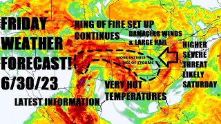 Friday weather forecast! 6/30/23 Complex forecast! Severe storms expected once again.. Hot temps!