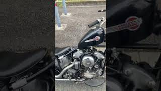 バイク屋 HANCAR motorcycle の日常。。1942’s Harley-Davidson Knucklehead の修理完了後、試乗する髪長おじさん。。