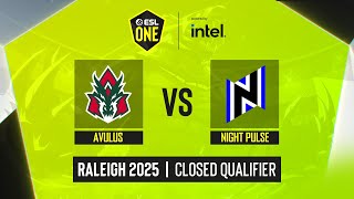 Dota2 - AVULUS vs Night Pulse - ESL One - Raleigh : Western Europe Closed Qualifier