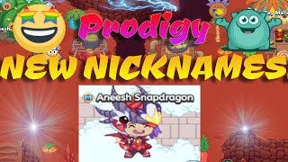 PRODIGY MATH GAME -  *NEW* COOL NEW NICKNAMES NEW UPDATE 2018