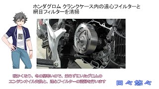 ホンダグロム　クランクケース内の遠心フィルターを清掃