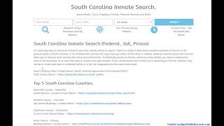 South Carolina Inmate Search (Lookup Arrest Jail and Prison Records).