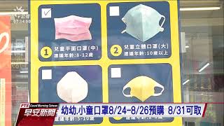 幼幼、小童口罩採預購制 昨已開始登記 20200825 公視早安新聞