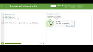 Creating a table and inserting data | Computer Programming | Khan Academy