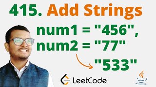 415. Add Strings || Java || Leetcode || Hindi