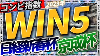 1月15日【日経新春杯2023京成杯】WIN5予想🏇斤量戦UP増改正から集計攻略ヒントが！1点突破🎯コンピ指数分析