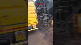 #Heavy traffic #Pavoorchatram railway gate #over bridge work #damage road #traveller suffering .!