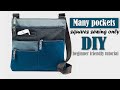 DIY Multy-Pocket Crossbody Messenger Bag | Sewing from Cloth at Home