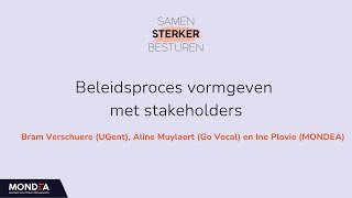 Beleidsproces vormgeven met stakeholders