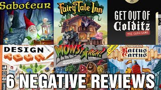 6 Negative Reviews - Fairy Tale Inn, Rattus Cartus, Saboteur, Design Town, Monstargh!