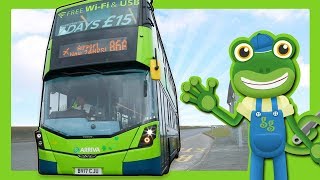 Real Buses and Trucks For Children | Gecko and the Bus
