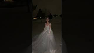 I filmed this in 20 degree weather😭Tiktok Ballgown trend: ceilings! #alexandralouise #ceilings