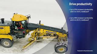 Get best-in-class blade downforce pressure with the Komatsu GD955-7 motor grader