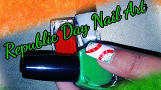 Republic Day special Tri colour nail art | Indian flag nail art #shorts