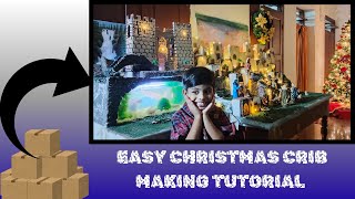 HOW TO FINISH A BEAUTIFUL CHRISTMAS CRIB|PULKOODU| പുൽക്കൂട് : TIMELAPSE |#diychristmas  #christmas