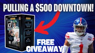 🚨PULLING A $500 DOWNTOWN! 🔥2024 DONRUSS 🏈 BLASTER REVIEW! 6K SUBSCRIBER FREE GIVEAWAY! 🎉