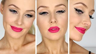 Rockstar Eyeliner w/ CRYSTAL STUDS! + Hot Pink Lips Tutorial | Lauren Curtis