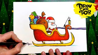 #DrawWithRob 109 Santa's Sleigh