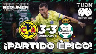 Resumen y goles | América 3-3 Santos | Liga Mx Apertura 22 -J5 | TUDN