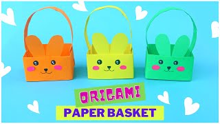 Origami Paper Basket | Easter Paper Bunny Crafts