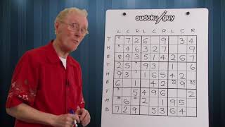 Learn to solve sudoku. Lesson 3. The matching pair. 2 empty cells.