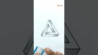 How to draw Impossible triangle with me, #art #shorts #creative #3d #triangle
