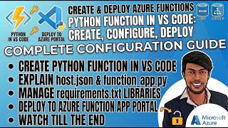 6) VS Code → Azure Function Deploy: function_app.py + host.json Setup #7