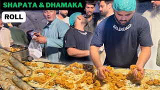 Shappata \u0026 Dhamaka Roll selling by young boy LAL Pul Lahore #streetfood #food #viralvideo #viral