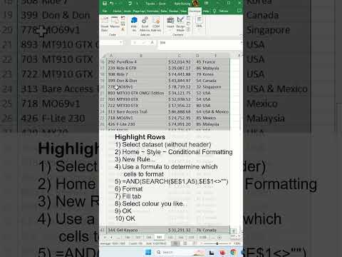 Dynamically highlight any cell that matches what you enter – Excel Tips and Tricks