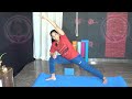 utthita parsvakonasana extended side angle pose modifications u0026 variations with gangothri yogini