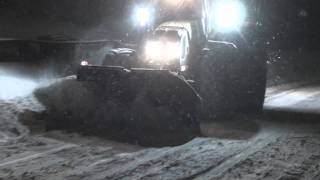 Road snow plowing by a Fendt Vario tractor - January 15th 2011