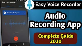 Best Audio Recording App | Easy Voice Recorder App for Android | Best Voice Recorder App In 2020 |