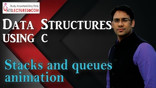 Data Structures using C 86 stacks and queues working and Implementation animation