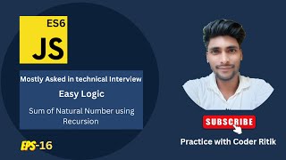 Sum of Natural Number using Recursion | JavaScript programming | #Short #CoderRitik