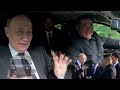 Vladimir Putin and Kim Jong-un took turns to drive each other around in a Russian Aurus limousine