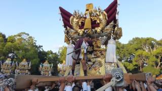 曽根天満宮　宵宮　高須　境内練出　屋台差し上げ　その２