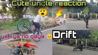 Cute uncle reaction / WHELLIE on fat bike🔥 / fat bike Drift🤪