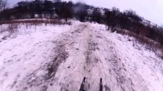 Sledging Down Shieroaks Pit Top And Crashing At The Bottom GoPro HD Hero 2