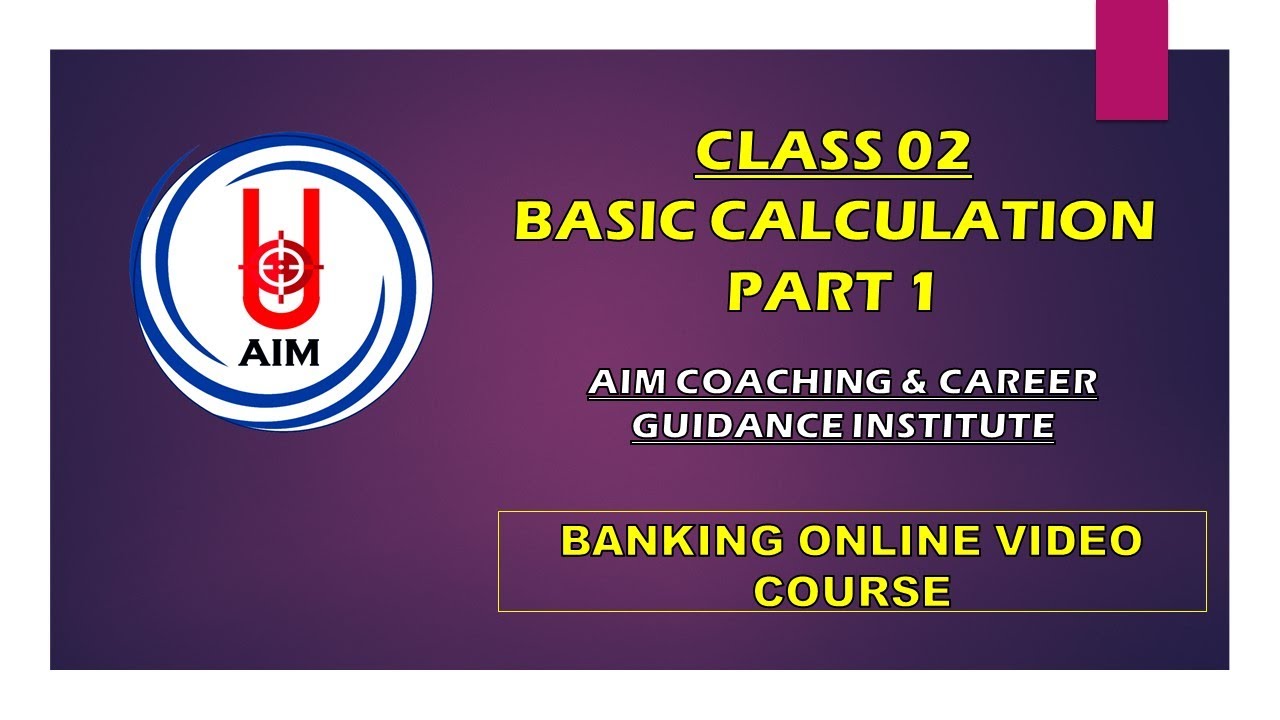 Class 2 Basic Calculation Part 1 Youtube