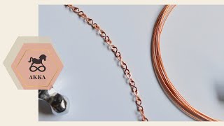 DIY Simple Copper Chain Tutorial/ Wire Wrapping Technique/ Beginner/ Stop Motion Video