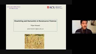 Peter Howard (ACU) - Flourishing and humanists in Renaissance Florence