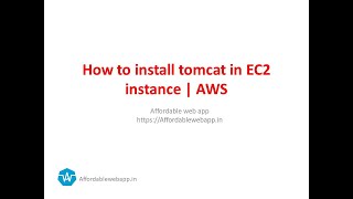 How to install tomcat in EC2 instance | AWS