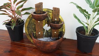 DIY Antique  Feng Shui Coin Fountain | Home Made Awesome Indoor Tabletop Water Fountain Using Cement