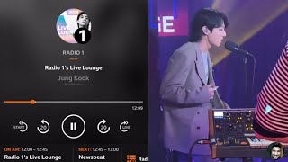 BTS Jungkook on BBC Radio 1 Live Lounge Singing "Oasis Let There Be Love"